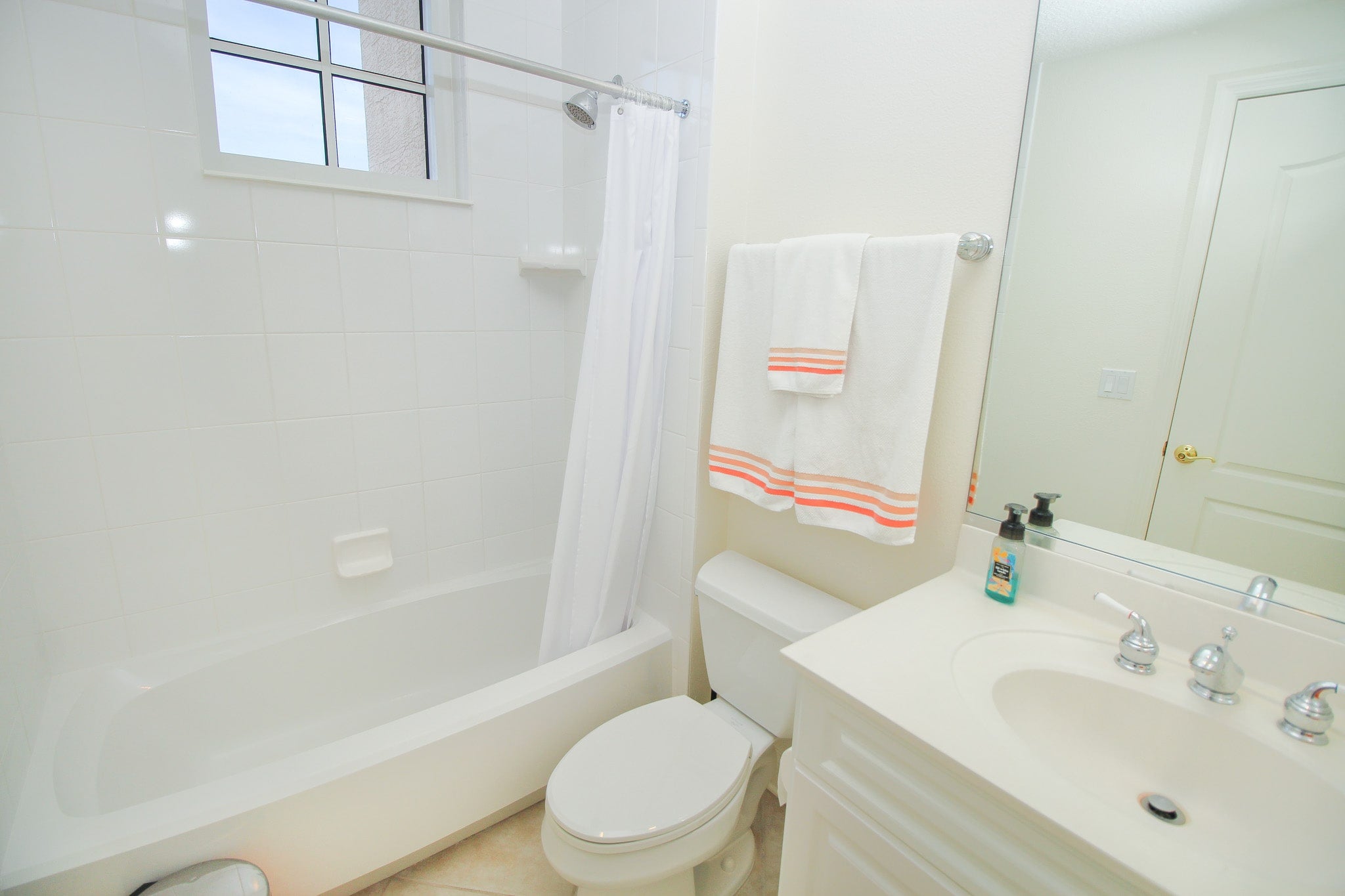 Bathroom with shower & tub combo