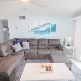 Living room with coastal ambiance