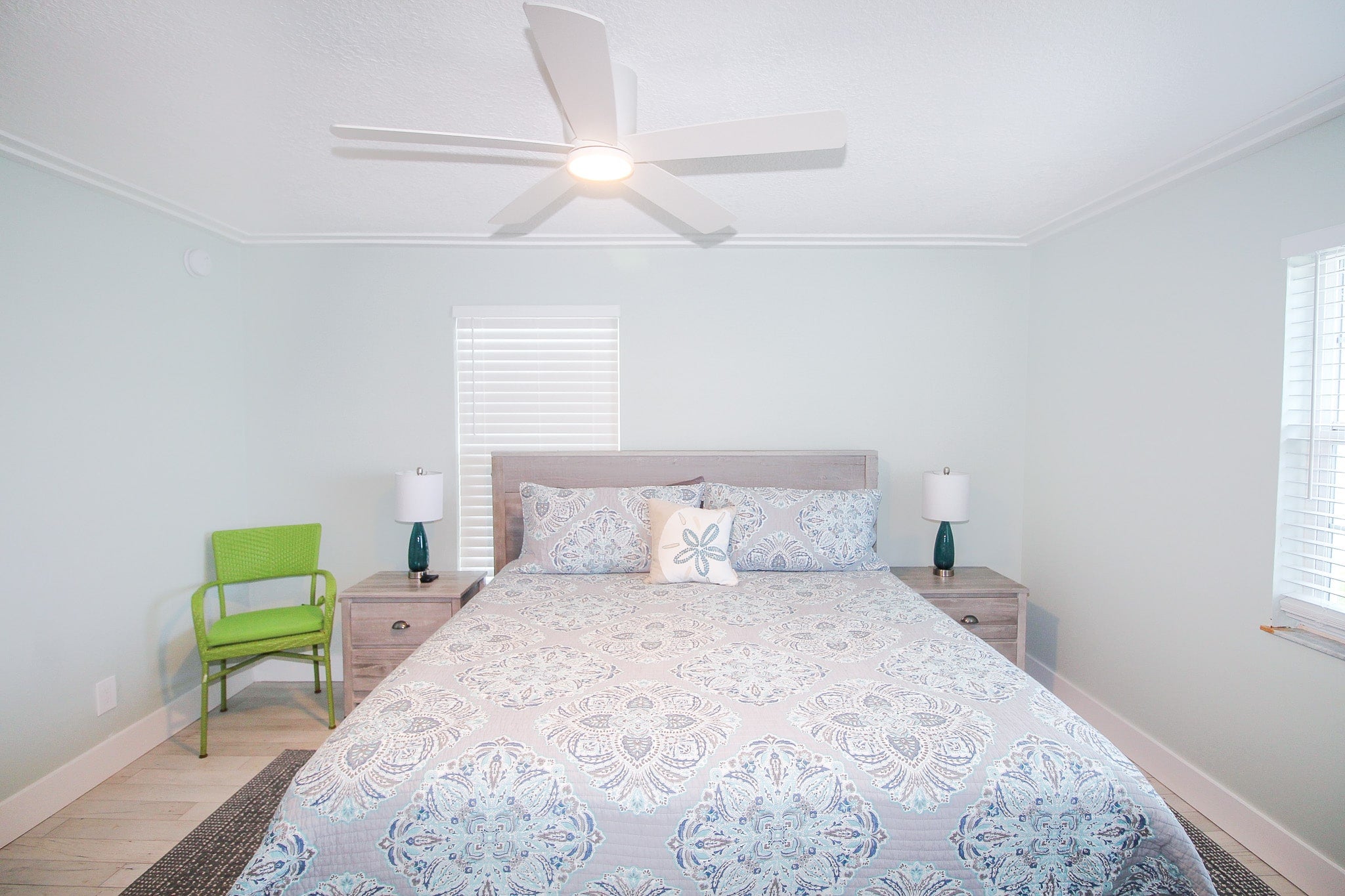 King sized bed in primary bedroom