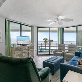 Pool and Ocean Views from Living Room Area